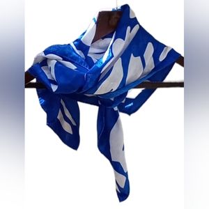 KOREAN AIR Flight Attendant Uniform Korean Air 100% silk Scarf Royal Blue